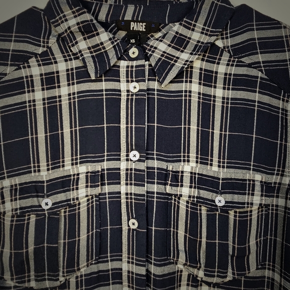 Paige plaid buttondown top. - Picture 2 of 9